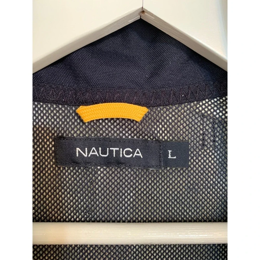 Vintage Nautica Mens Colorblock Sailing Jacket Navy‎ Cream Yachting Jacket / L